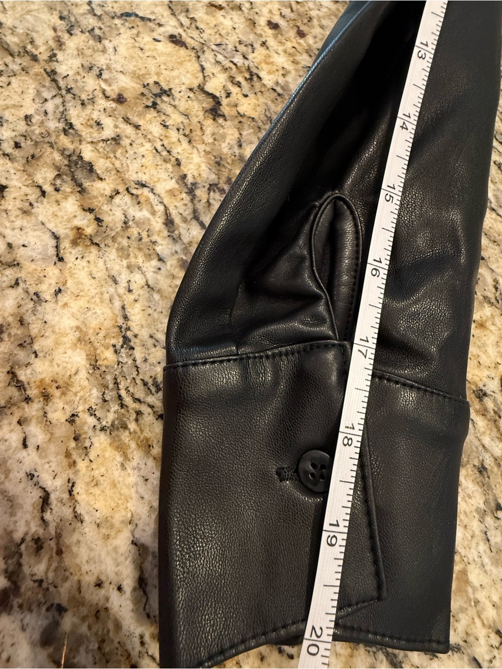 Black faux leather shacket fleece lining quiet luxury biker goth grunge XS - Picture 10 of 12